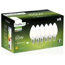 6x LED SVIEČKOVÁ Žiarovka B35 E14 7W = 60W 4000K Neutrál 360° Fil Mle LUMILED