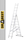 Hliníkový rebrík 3x8 priemyselný 150 kg DRABEST