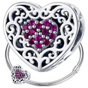 CHARMS OPENWORK SRDCE strieborný 925 korálkový prívesok strieborné srdiečko