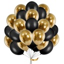 Balóny BLACK GOLD CHROME 30 cm 14 palcov 100 ks na narodeniny Silvester