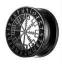 Odskrutkovateľný oceľový tunel Vegvisir Wiking nors runes black 8mm