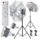 Fotografický set 2x STRIEBORNÝ DÁŽDNIK 84cm 100W