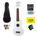 Harley Benton White ukulele + sada príslušenstva