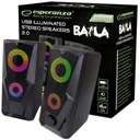 POČÍTAČOVÉ REPRODUKTORY 2.0 BAILA USB OSVETLENIE LED RAINBOW