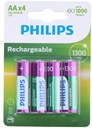 BATÉRIE PHILIPS 1300mAh AA NiMH 4 ks