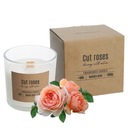 VEĽKÁ vonná sviečka v skle Candle Cut roses 40H Bispol Wooden Wick