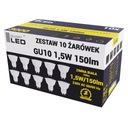 10x GU10 LED ŽIAROVKA 1,5W studená biela - 6500K