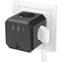 CUBE MULTI-ZÁSUVKA A 2 USB PORTY 7v1