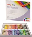 Olejové pastely PENTEL, pastelové pastelky, 36 farieb