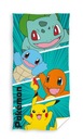 POKEMON bavlnený UTERÁK 70x140 cm Pikachu Charmander Squirtle Bulbasaur