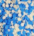 Cukrové posypy White and Blue Circles 1kg konfety