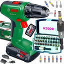 AKUMULÁTOROVÁ VŔTAČKA SKRUTKOVAČ 18V ​​2Ah BOSCH BIT SET 32 EL POUZDRO