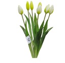 TULIPÁN *7 kytice silikónová guma 44 cm biela/žltá