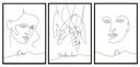 OBRAZOVÉ PLAGÁTY V RÁME 33x43cm Triptych Lines P819