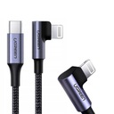 Nylonový USB-C USB-C UGREEN Lightning MFI PD 20W kábel 1,5m čierny lomený