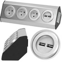 KUCHYŇSKÝ NÁBYTOK NA DESKU ZÁSUVKA S USB 3x 230V + 2x USB INOX