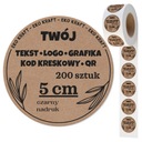 Samolepky Text LOGO etikety - x200 kusov - Fi50 - EKO KRAFT - 5 cm