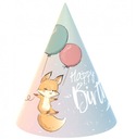 PAPIEROVÉ ČIAPKY HAPPY BIRTHDAY FOX 6 ks