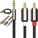 KÁBLOVÝ MINI JACK 2x RCA CHINCH 1,5M STEREO GOLD HQ