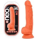 Blush dildo so semenníkmi a prísavkou, oranžová