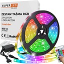 RGB LED pás 5050 5m IP65 napájanie + SET diaľkového ovládača