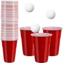 Veľké červené plastové poháre, 50 ks. Beer Pong Game