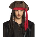 PIRÁTSKY KLOBÚK s vlasmi kapitán JACK SPARROW outfit pirátsky kostým dredy