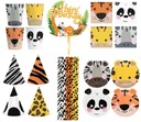 ANIMALS Set taniere Poháre Slamky Topper