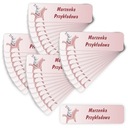 40x vodotesné nálepky s menovkou do školy na dievčenské potreby