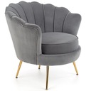 AMORINITO Grey Velour Gold Halmar Shell Kreslo