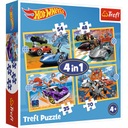 PUZZLE 4v1 35/48/54/70 EL. VOZIDLÁ AUTÁ HORÚCE KOLESÁ HW 4+ TREFL