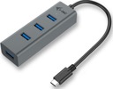 USB-C kovový 4-portový USB 3.0 HUB 4x USB 3.0