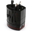 Cestovný napájací adaptér 250V 4v1 2xUSB 2000mA