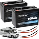 2ks AGM BATÉRIE ENERGETICKÝ ÚLOŽNÝ KAMERA UPS 12V 100AH ​​+ 4x KÁBLE 30cm