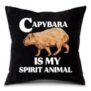 Vankúš čierny darček Capybara Spirit Animals