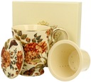 HERBAL ROSES hrnček porcelán NEW BONE CHINA darček DUO ruže ECRU - 450 ml