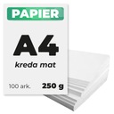 KREDA papier A4, matný biely hrubý natieraný papier, 250g, A4, 100 listov.