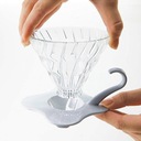 Sklenený odkvapkávač HARIO V60-02 biely Kávovar