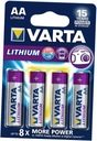 4 x Varta Lithium L91 R6 AA lítiové batérie