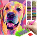 Diamantové vyšívanie diamantová maľba mozaika pre deti 5d pastel labradorského psa