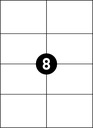 100 kusov samolepiacich listov A4 8x 105x74mm