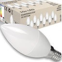 10x LED ŽIAROVKA ÚSPORA ENERGIE C37 E14 10W 800lm 6000K STUDENÁ BIELA