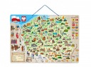 Mapa Poľska Náučná tabuľa 3v1 Puzzle Woody