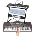 Klávesnica so STOJANOM MK-825 USB Organ PODSVIEČENÉ klávesy NÁLEPKY NÁLEPKY HUDBA HUDBA