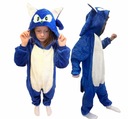 SONIC OUTFIT KOSTÝM KIGURUMI JEDNORÁZOVÉ PYŽAMÁ PRE DETI 116 / 122