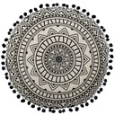 BOHO VANKÚŠ SO STRABAMI DEKORATÍVNA MANDALA 33cm