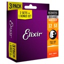 ELIXIR NanoWeb 80/20 Bronzové struny (12-53) 3bal