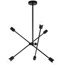 ČIERNA ZÁVISNÁ STROPNÁ LAMPA ČIERNA 6x60W E27