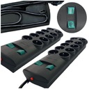 Predlžovací kábel Power Strip 10 zásuviek Kábel 2m CE certifikát Sada 2 ks