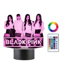 3D LED nočná lampa Black Pink K-Pop Gravírovaný pás